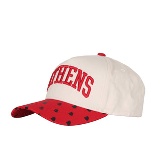 Athens Word, Georgia Pattern Hat • Cream & Red