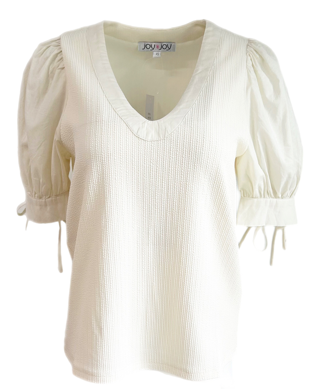 Blocked Sleeve Top • Ivory