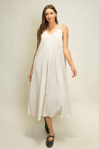 Effortless Knot-Strap Midi Dress • Cream