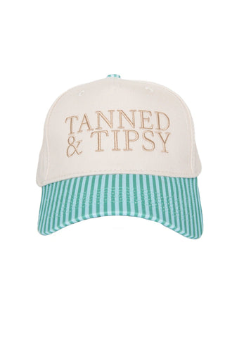 Tanned & Tipsy Vintage Hat • Aqua
