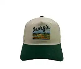 Georgia Ag 5 Panel Cotton Hat • Khaki & Hunter Green