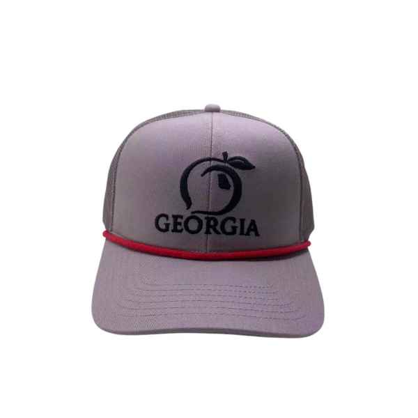 Original Georgia Rope Hat • Ash Gray + Red