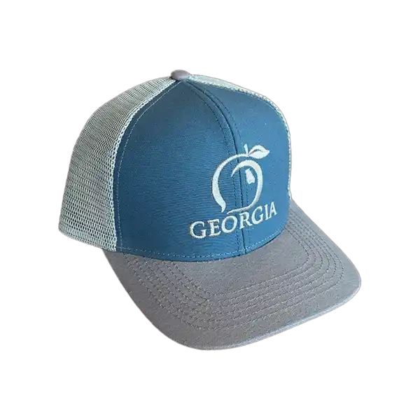 The Georgia Mesh Back Trucker Hat • Deep Water+Gray