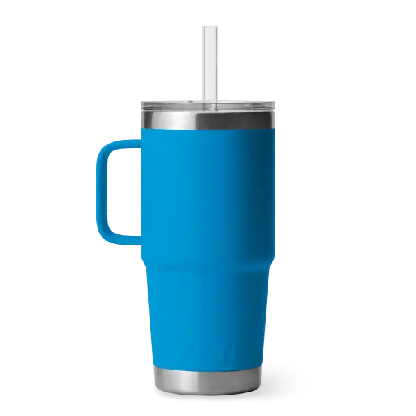 Rambler® 25oz Mug with Straw Lid • Big Wave Blue