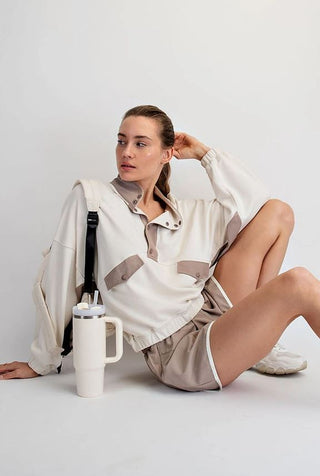 French Terry Playful Set • Bone/Lt Mocha