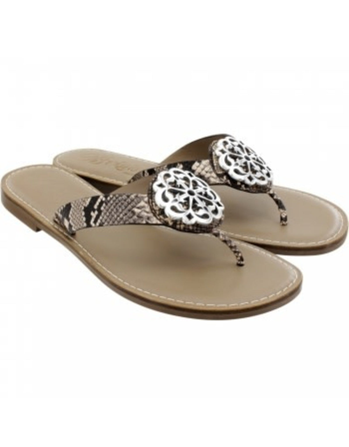 Alice Pyton Print Leather Sandal