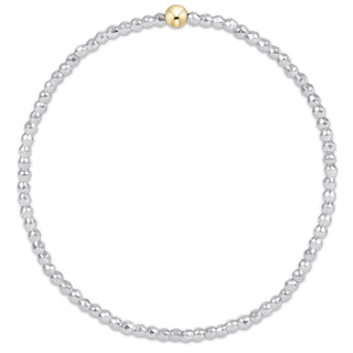 Bright Silver Faceted Hematite 2mm Bead Bracelet