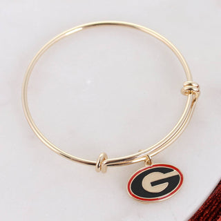 Georgia Gold Wire Bracelet • Enamel Logo