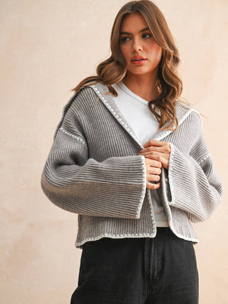 Maisy Stitched Cardigan • Gray