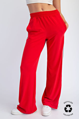 River Butter Soft Side Contrast Straight Pant • True Red