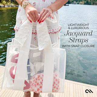 Ivory Pearl Bow Jelly Tote Bag