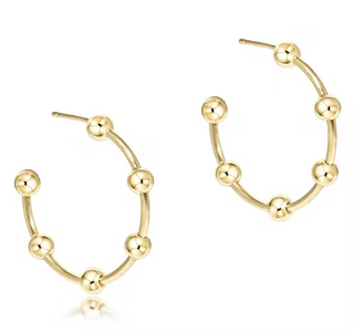 Beaded Simplicity 1" Post Hoop • Gold 4mm