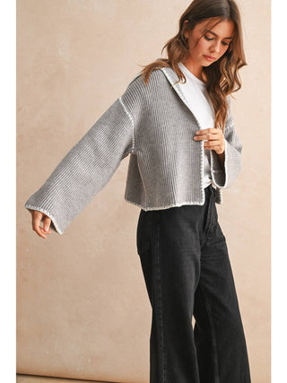 Maisy Stitched Cardigan • Gray