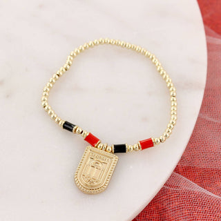 Georgia Gold & Tube Bead Stretch Bracelet