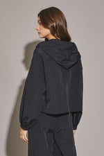 Drawstring Hooded Jacket • Black