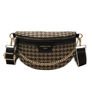 Houndstooth Fanny Belt Bag • Black
