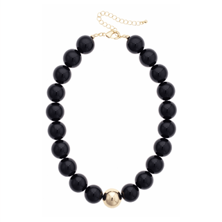 Marjorie Beaded Gumball Necklace • Black