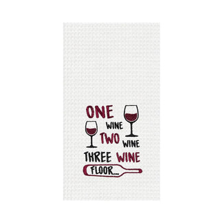 One Two Three Wine Kitchen Towel