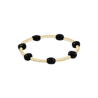 Extends Admire Gold 3mm Bead Bracelet • Faceted Onyx