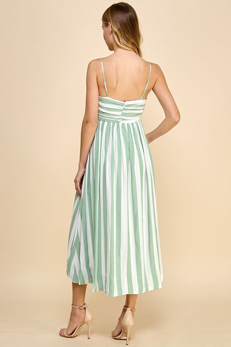 Ella Striped Dress • Green