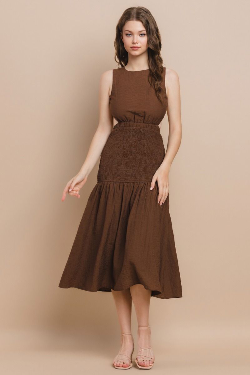Katherine Midi Dress • Brown