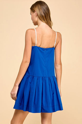 royal blue drop waist dress Drop-Waist Sheer Corset Pleated Mermaid Prom Dress PromGirl