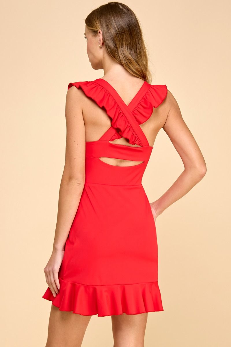 red athleisure dress Active Dress (Red) 12