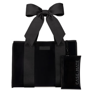 Midnight Black Bow Jelly Tote Bag
