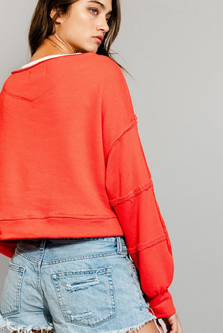 Beckett Cropped Sweatshirt • Red
