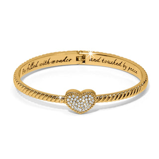 Celestia Heart Hinged Bangle • Gold