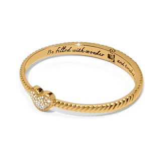 Celestia Heart Hinged Bangle • Gold