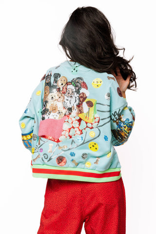 QOS Aqua Dogs on Santas Sleigh Sweatshirt