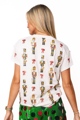 QOS White Nutcracker & Bow Tee