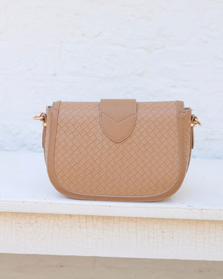 Griffin Crossbody Bag • Woven Tan