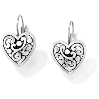 Contempo Heart Leverback Earrings • Silver
