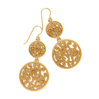 Contempo Medallion Duo French Wire Earrings • Gold