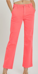 Connie Twill Tape Pants • Coral