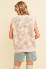 Ellasyn Knitted V Neck Sweater Vest • Dusty Pink