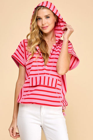 Loretta Striped Hoodie • Pink