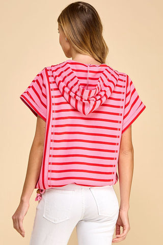 Loretta Striped Hoodie • Pink