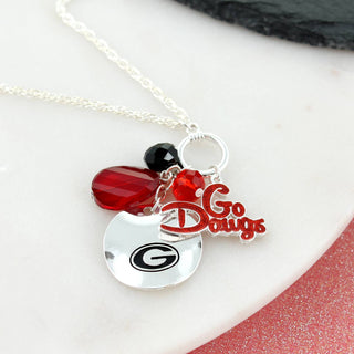 Georgia Logo Disc & Slogan Cluster Convertible Neckace