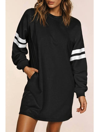 Letterman Sweatshirt Dress • Black