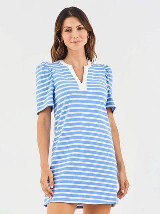Adelyn T-Shirt Dress • Blue and White Striped