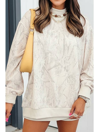 Western Mock Neck Baggy Sweatshirt • Camo