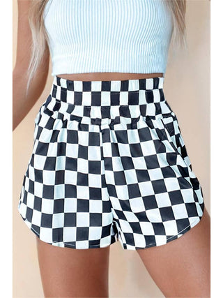 High Road Check Shorts • Black + White