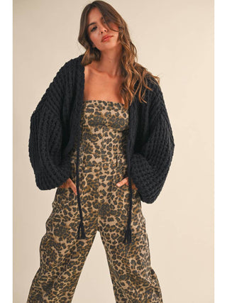 Front Tied Bolero Cardigan