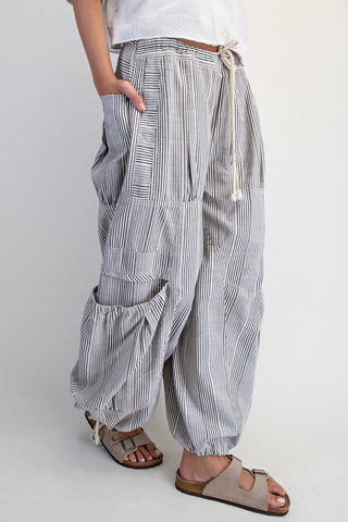 Sutton Low-Rise Parachute Pants • Natual/Denim