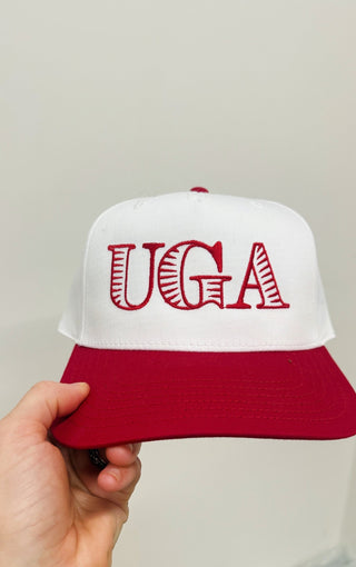 Funky UGA Canvas Hat • Red & White
