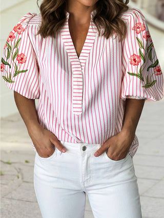 Waverly Floral Embroidered Puff Sleeve Blouse