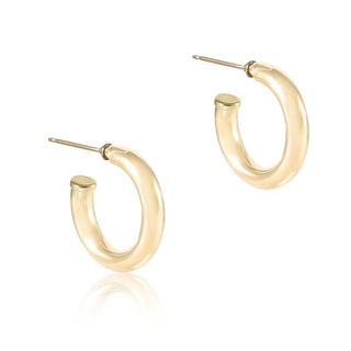 Round Gold 1" Post Hoop • 4mm • Smooth